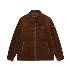 N224MSH020 코듀로이 카라넥 집업 자켓 BROWN