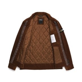 N224MSH020 코듀로이 카라넥 집업 자켓 BROWN