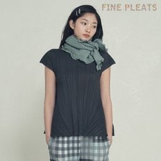 [FINE PLEATS] 피네 플리츠 캡소매 A라인 탑 챠콜