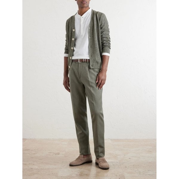 브루넬로쿠치넬리 스트라이프 니트 리넨 코튼 블렌드 가디건 46376663163115439