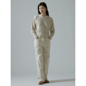 Corduroy Wide Pants-cream