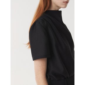 COWL NECK BLOUSE (BLACK)