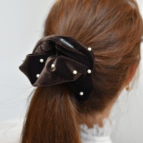 Pearly Velvet Scrunchie_Medium 펄리 벨벳 미디움 스크런치