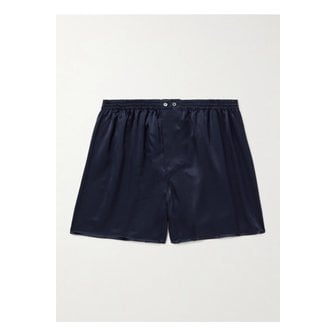 ZIMMERLI 짐멀리 실크 새틴 복서 쇼츠 블루 46376663162965004