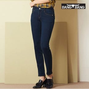 여성 슬림 스트레치 데님 네이비_P320764708