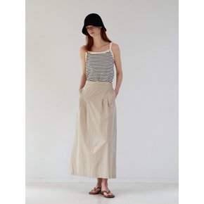 GLOSSY MAXI SKIRT BEIGE