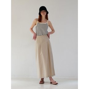 GLOSSY MAXI SKIRT BEIGE