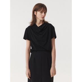 COWL NECK T-SHIRT (BLACK)