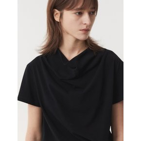 COWL NECK T-SHIRT (BLACK)