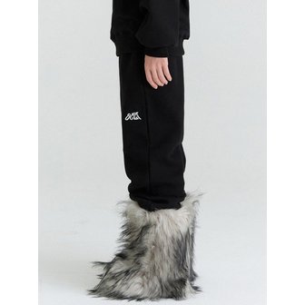 오실롯주니어 E06 기모 미니로고 조거팬츠(블랙)