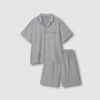 JAJU 남 썸머 더블 코튼 5부 파자마 세트 J2162011460BD