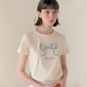 RIBBON HALF T-SHIRT IVORY