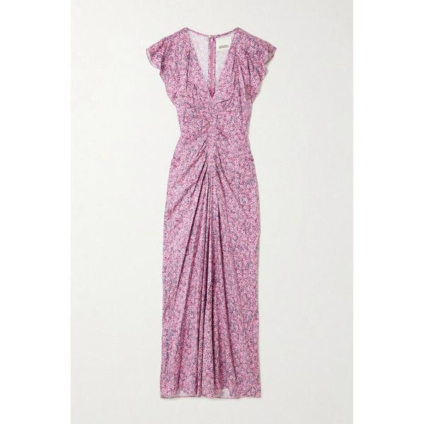 린제이 개더 프린트 새틴 미디 원피스 46376663162989409