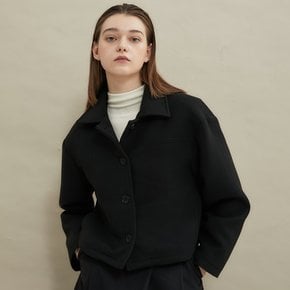 Cozy short woolcoat Black