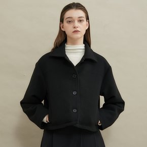 Cozy short woolcoat Black