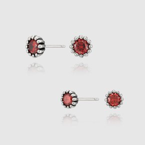 Garnet Stone Stud Earring 소