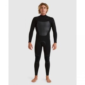 Quiksilver Mens 4/3mm Marathon Sessions Chest Zip Wetsuit - BLACK