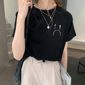 [라일리의류] Rly 여성 여름 데일리 반팔티 1P 크라잉 라운드넥 티셔츠 (S14621954)