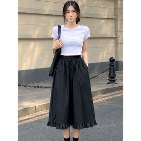 밴딩 프릴 포인트 롱 스커트 G6MSK009P _P424222291