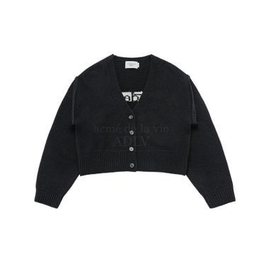 아크메드라비 BASIC LOGO CROP CARDIGAN BLACK 베이직로고 가디건 블랙