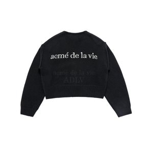 BASIC LOGO CROP CARDIGAN BLACK 베이직로고 가디건 블랙