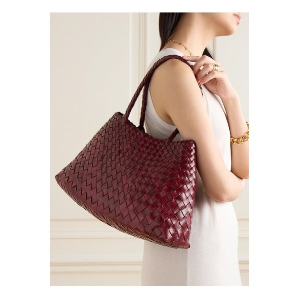 산타 크로체 우븐 가죽 토트 백 레드 1647597330046991