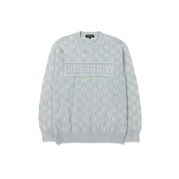 SUPERDRY 체커 로고 라운드 니트(SDMSWFO04LBL)