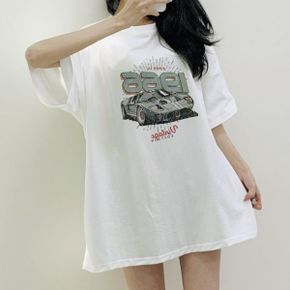 빈티지카나염 라운드박스 반팔롱티셔츠 여성데일리 프린팅 빅사이즈 루즈핏 면.._P398479963