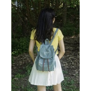 logo denim backpack