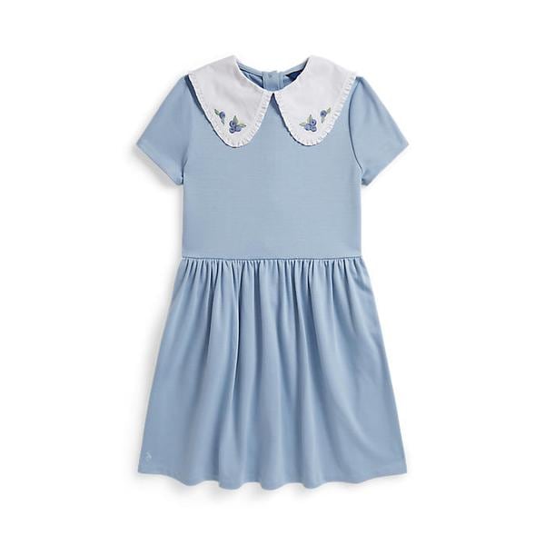 폴로 키즈 여아 7-16세 블루베리 칼라 스트레치 폰테 드레스(CWPODRSG3D21133400)
