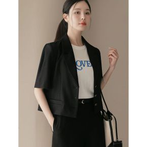 XXL까지  테일러드카라 볼드버튼 크롭 자켓 여름 더블버튼 정장 하객룩 오피스.._P396298376