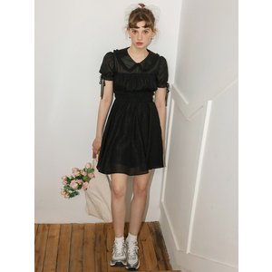 던드롭 DD_Hepburn collar puff sleeve dress