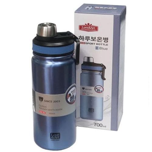 러브 아트 텀블러 보온병 보냉병 물병 블루 700ml(1)