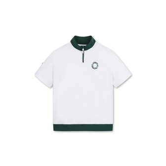 왁 [WAAC X JONES] Men Logo Color-blocked SS Half Zip(WMTCX24275WHX)