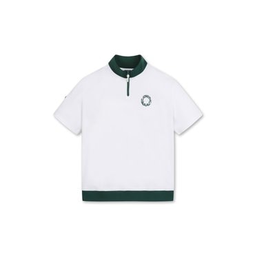 왁 [WAAC X JONES] Men Logo Color-blocked SS Half Zip(WMTCX24275WHX)