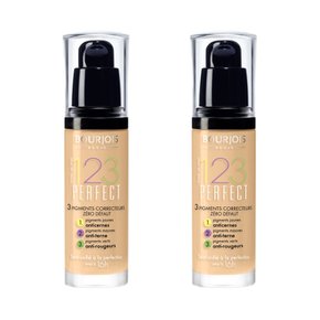 부르조아 123 퍼펙트 리퀴드 파운데이션 shade 53 Light Beige SPF 10 30 ml 2개