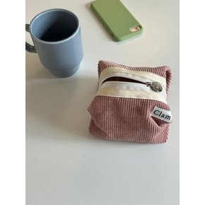 round pouch _ Corduroy warm pink