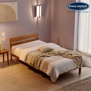 잉글랜더 아델라 고무나무 통깔판 원목 침대(매트제외-SS)