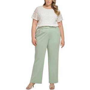 이스퀘어 4856598 Calvin Klein Plus Womens High Rise Pleated Wide Leg Pants