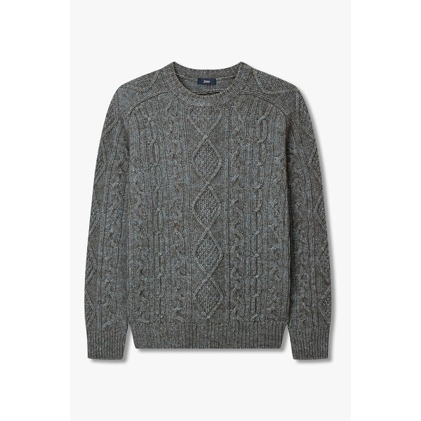 남성 래글런 케이블 니트 풀오버 4615351013000