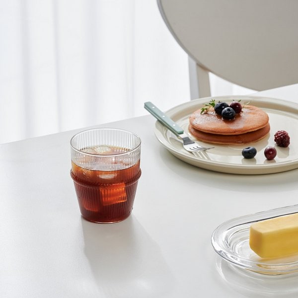 라인 스태킹 내열 유리잔 330ml 클리어 J70N901332600