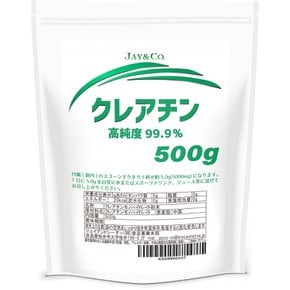 JAY&CO. 빨리 녹는 초미세 파우더 고순도 99.9% 크레아틴 무가공 (500g)