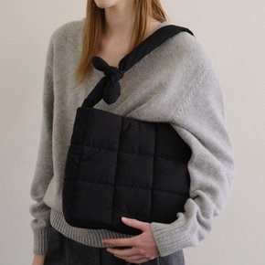 Square padding shoulder bag Black