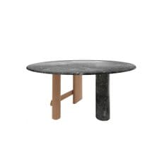 [Cassina 공식수입원] Sengu Table, Ø160×H72 (Grey Marble/Natural Oak)