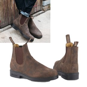 MEN BLUNDSTONE 1306 드레스 첼시부츠 러스틱 브라운