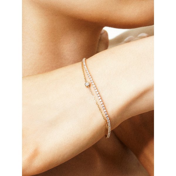 14k 다이아몬드 에센셜 베젤 팔찌 (14k골드) LCB03