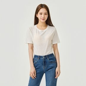 여 프렌치 리넨 반팔 티셔츠(WHITE / OFF WHITE / BEIGE / LIGHT BEIGE / KHAKI / ZET BLACK / BLACK)