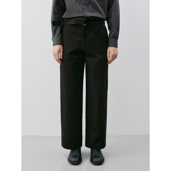디아뎀 BELTED STRAIGHT CHINO PANTS_BLACK