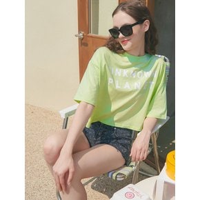 UP-257 로고 크롭티 그린 . LOGO CROP TEE GREEN