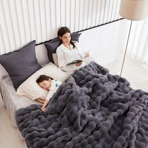 [5만원세일/SK]라셀퍼 이불세트(아이보리or베이지or그레이중선택,이불+멀티블랭킷+세탁망,30mm)